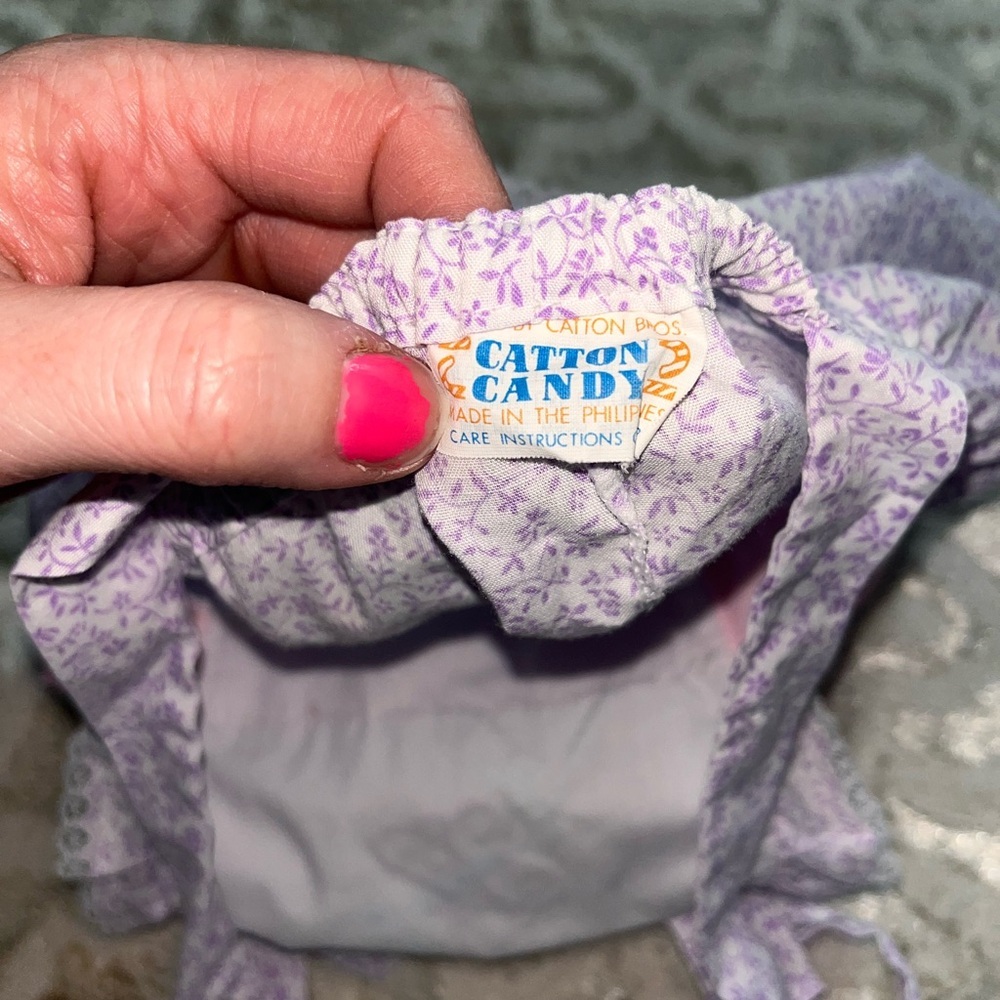 Vintage catton candy Floral Diaper Cover with butterfly - Picture 4 of 4